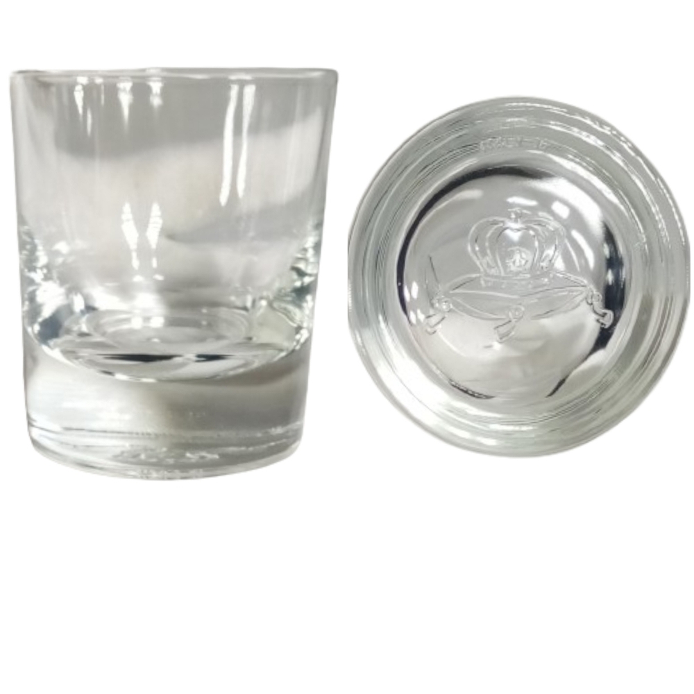 Set Of 2 Crown Royal Low-ball Rocks Heavy Bottom 6oz Whiskey Glasses